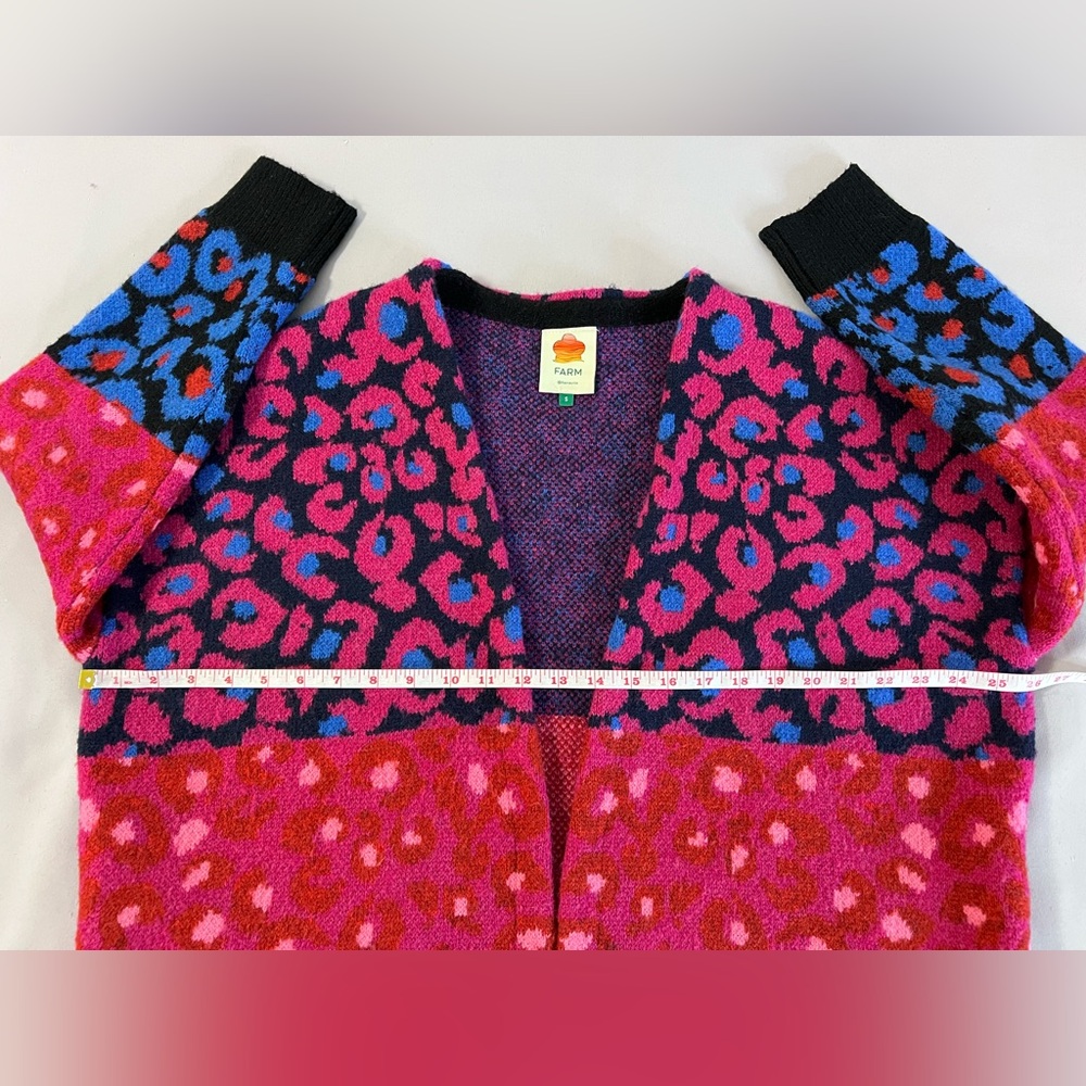 Farm Rio Women’s Mixed Leopard Cardigan Sweater Mixed Leopard Small Multicolor - Picture 10 of 15